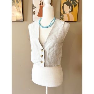 Zara White Buttoned Vest Top